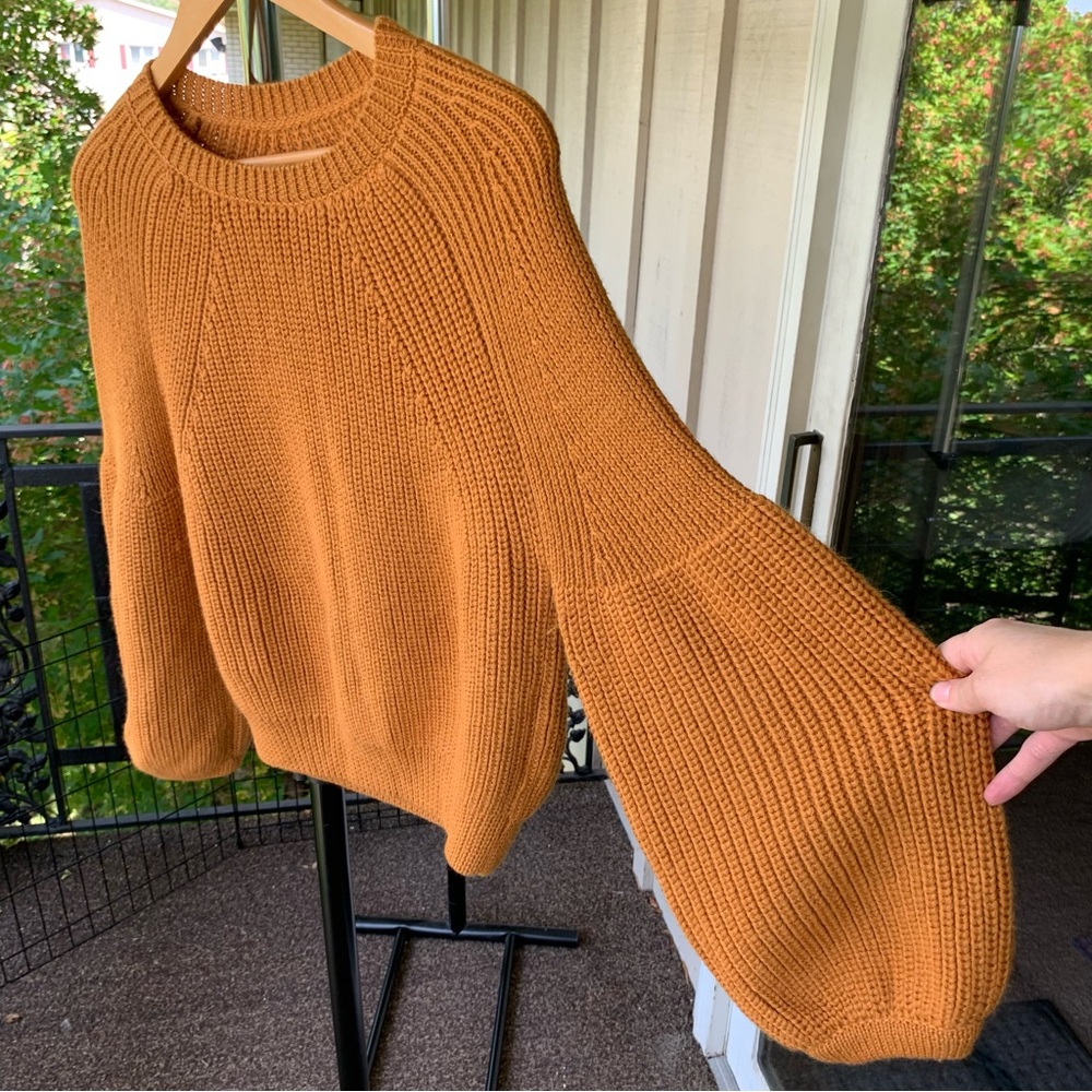 Mara Hoffman Anthropologie 100% Alpaca Balloon Sleeve Knit Pullover Sweater NWT - Picture 4 of 10